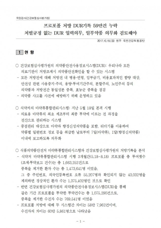 심평원_처벌규정 없는 DUR 입력의무 일부약품 처벌규정 도입 검토해야_181019_fin001.jpg