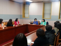 "안산시어린이집 연합회 임원들과의 대화"